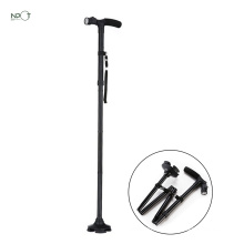 YUETOR led light old man folding trekking poles T-handle man hiking poles cane walking stick for elders